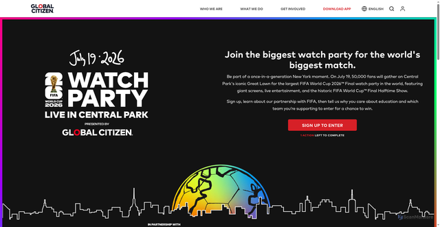 Security scan screenshot of https://www.globalcitizen.org/en/events-broadcasts/fifa-world-cup-final-watch-party/