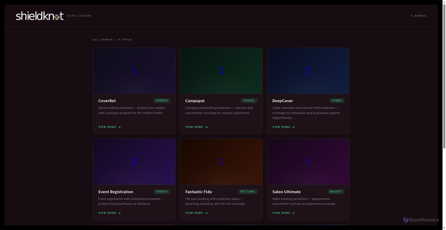 Security scan screenshot of https://shield-knot-demos.pages.dev/