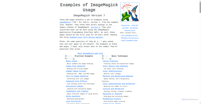 Security scan screenshot of https://usage.imagemagick.org