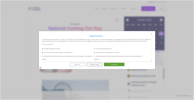 Security scan screenshot of https://www.holidaycalendar.io/holiday/national-coming-out-day