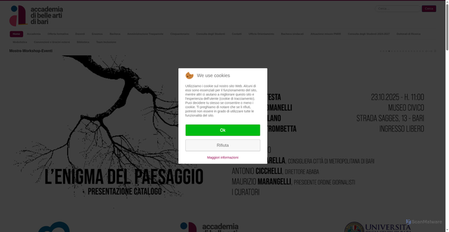 Security scan screenshot of https://www.accademiabelleartiba.it/