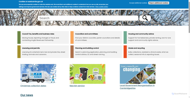 Security scan screenshot of https://eastcambs.gov.uk:443/
