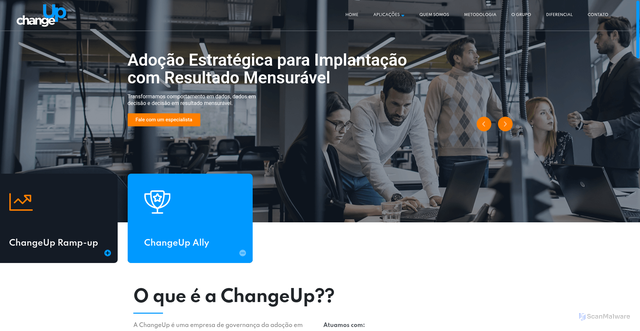 Security scan screenshot of https://changeup.com.br