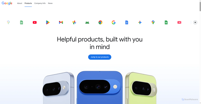 Security scan screenshot of https://m.google.com/