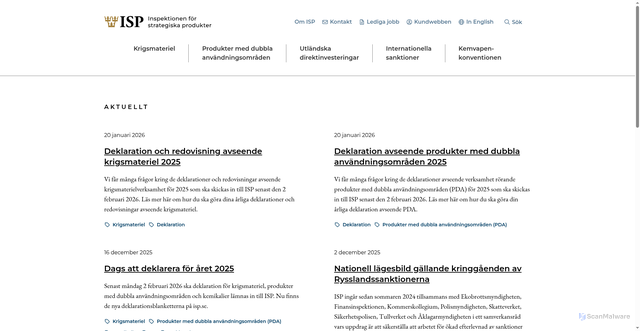 Security scan screenshot of https://www.isp.se/
