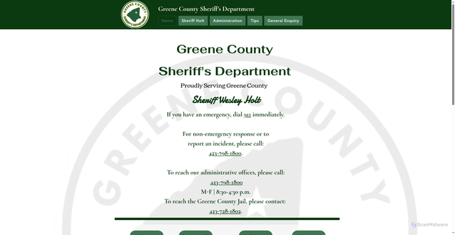 Security scan screenshot of https://www.greenecountytnsheriffsdept.gov/