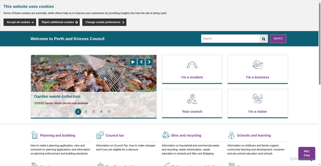Security scan screenshot of https://www.pkc.gov.uk/