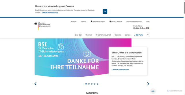 Security scan screenshot of http://www.bsi.bund.de