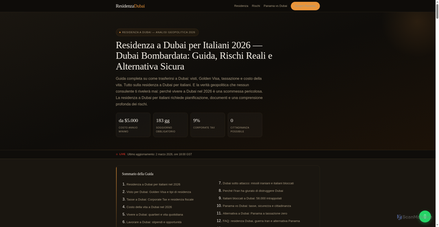 Security scan screenshot of https://residenzadubai.pages.dev/