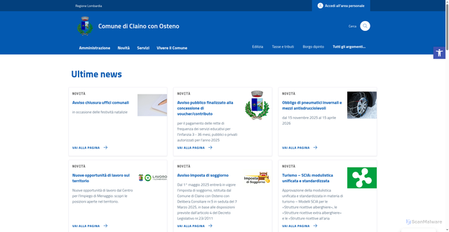 Security scan screenshot of https://comune.clainoconosteno.co.it/