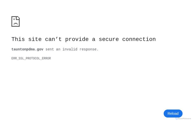 Security scan screenshot of http://tauntonpdma.gov/