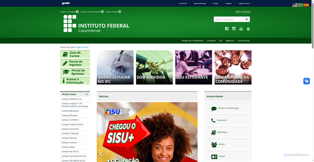 Security scan screenshot of https://www.ifc.edu.br