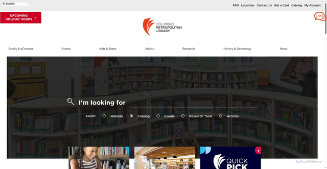 Security scan screenshot of https://columbuslibrary.org