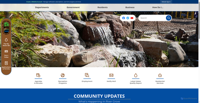 Security scan screenshot of https://rivergroveil.gov/