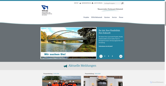 Security scan screenshot of http://www.wna-helmstedt.wsv.de