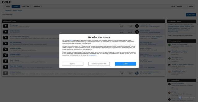 Security scan screenshot of https://forums.golfmonthly.com