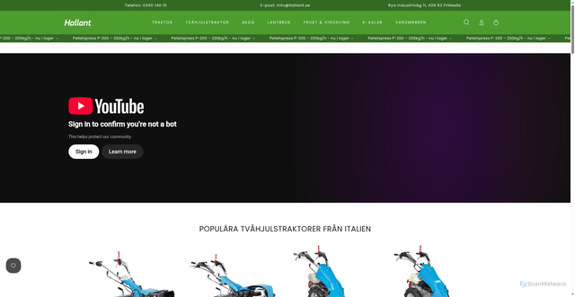 Security scan screenshot of https://hallant.se