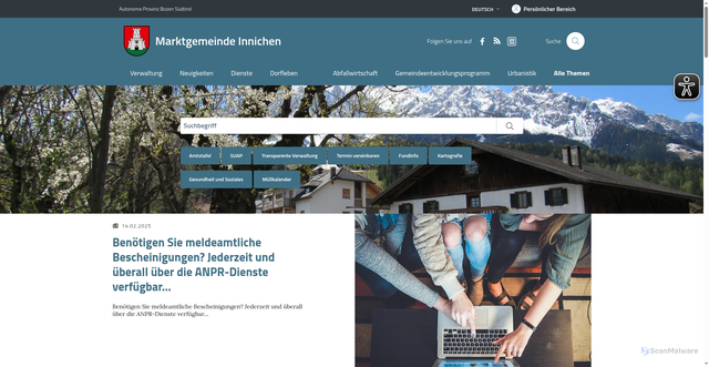 Security scan screenshot of https://www.innichen.eu