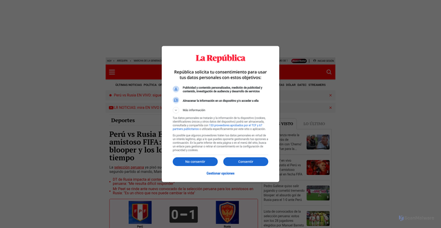 Security scan screenshot of https://larepublica.pe/deportes/2025/11/12/peru-vs-rusia-en-vivo-hoy-por-amistoso-internacional-en-fecha-fifa-via-america-tv-go-y-atv-593780