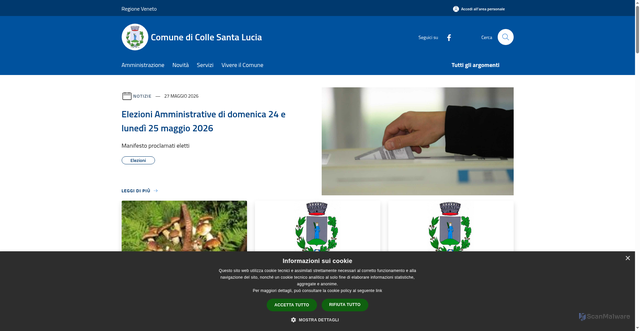 Security scan screenshot of https://www.comune.collesantalucia.bl.it