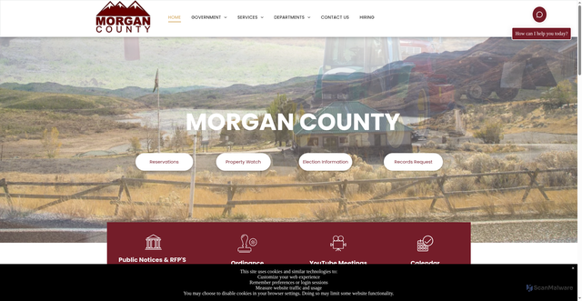 Security scan screenshot of https://www.morgancountyutah.gov/