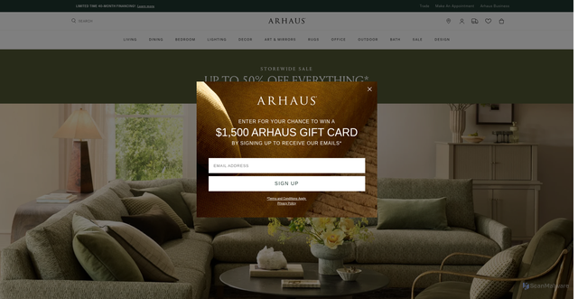 Security scan screenshot of https://arhausllc.myshopify.com