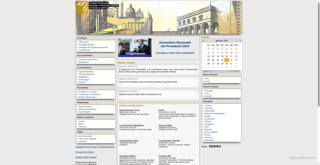Security scan screenshot of https://www.geometripesaro.it/