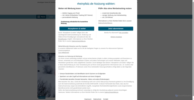 Security scan screenshot of https://www.rheinpfalz.de