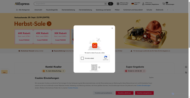 Security scan screenshot of https://m.aliexpress.com