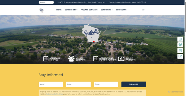 Security scan screenshot of https://footvillewi.gov/