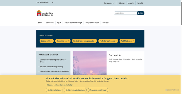 Security scan screenshot of https://www.lansstyrelsen.se/jonkoping