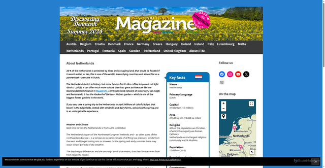 Security scan screenshot of https://www.e-travelmag.com/netherlands/about-netherlands/