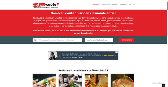 Security scan screenshot of https://www.combien-coute.net
