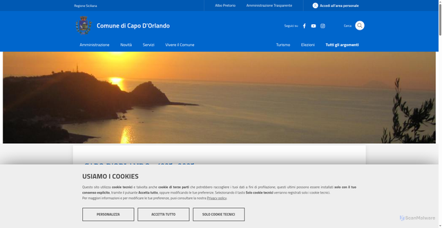 Security scan screenshot of https://www.comune.capodorlando.me.it/