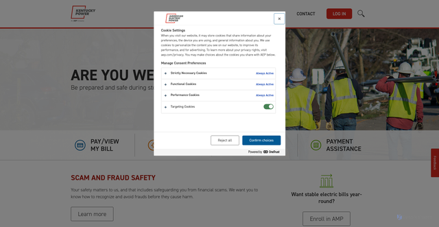 Security scan screenshot of https://www.kentuckypower.com/