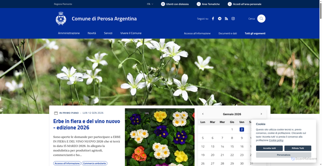 Security scan screenshot of https://www.comune.perosaargentina.to.it/