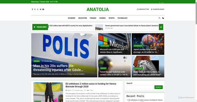 Security scan screenshot of https://anatolia.se