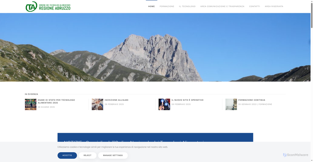 Security scan screenshot of https://www.otaa.it/