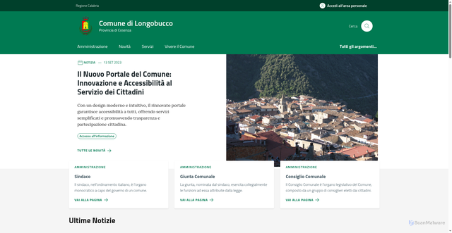 Security scan screenshot of https://comune.longobucco.cs.it/