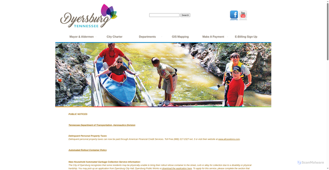 Security scan screenshot of https://dyersburgtn.gov/