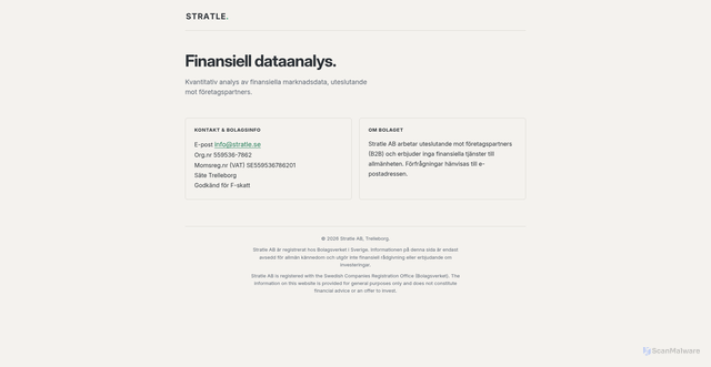 Security scan screenshot of https://stratle.se