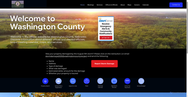 Security scan screenshot of https://www.washingtoncountyne.gov/