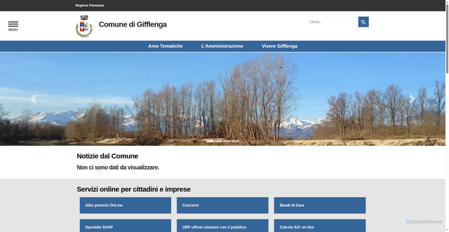 Security scan screenshot of https://www.comune.gifflenga.bi.it/