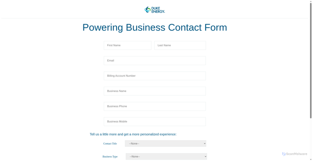 Security scan screenshot of https://dukeenergy.my.salesforce-sites.com/DukeEnergy