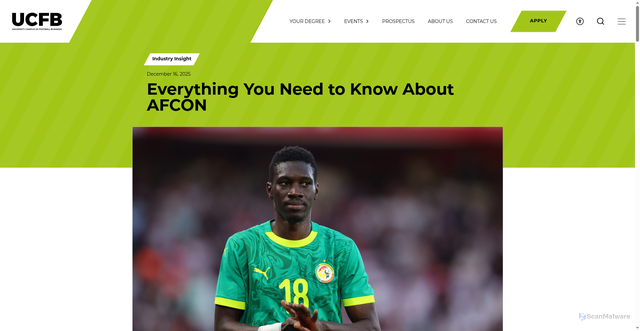 Security scan screenshot of https://www.ucfb.ac.uk/news/everything-you-need-to-know-about-afcon/