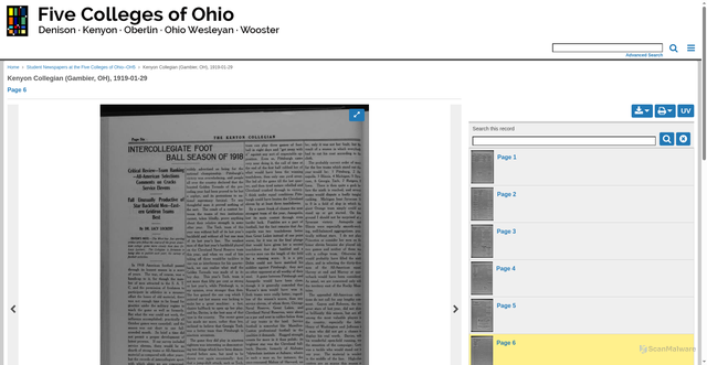 Security scan screenshot of https://ohio5.contentdm.oclc.org/digital/collection/p15963coll9/id/130515/