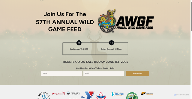 Security scan screenshot of https://annualwildgamefeed.org/