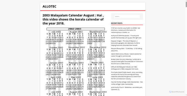 Security scan screenshot of https://salletec.pages.dev/post/2003-malayalam-calendar-august/