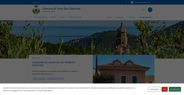 Security scan screenshot of https://comune.tovo-san-giacomo.sv.it/