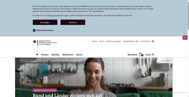 Security scan screenshot of https://www.bmbfsfj.bund.de/